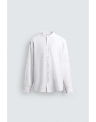 자라 리넨 코튼 화이트 긴팔 셔츠 1063/412/250 WHITE