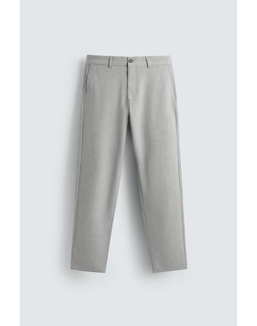 자라 컴포트 텍스처 치노 팬츠 0706/650/804 PEARL GREY