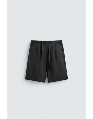 자라 100% 린넨 릴렉스핏 반바지 5070/903/800 BLACK