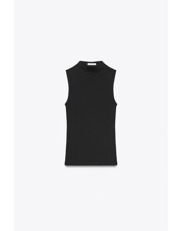 자라 베이직 코튼 모달 하이넥 민소매 티셔츠 3641/871/800 BLACK