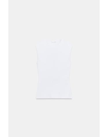 자라 슬림핏 라운드넥 민소매 티셔츠 2335/150/250 WHITE