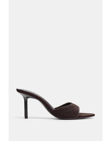 자라 스웨이드 스틸레토 하이힐 샌들 3317/710/700 BROWN