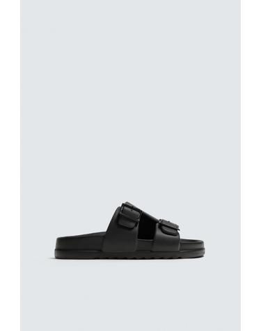 자라 더블 스트랩 러버라이즈 스트랩 샌들 2716/720/800 BLACK