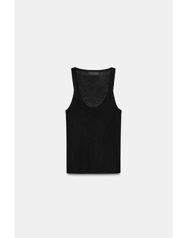자라 베이직 블랙 파인니트 민소매 탑 2142/083/800 BLACK
