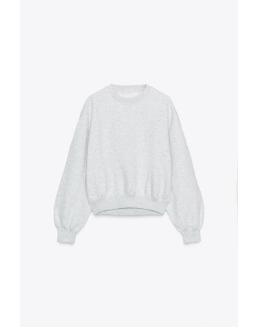 자라 라운드넥 베이직 플러시 긴팔 스웨트셔츠 8417/802/803 GREY MARL