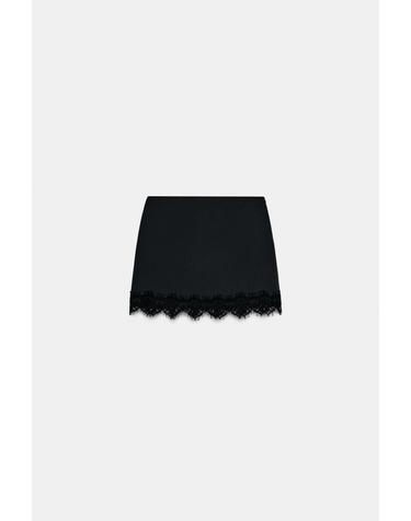 자라 새틴 레이스 미니 스커트 팬츠 1165/140/800 BLACK