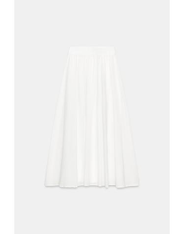 자라 코튼 레이어드 롱 스커트 4387/079/250 WHITE