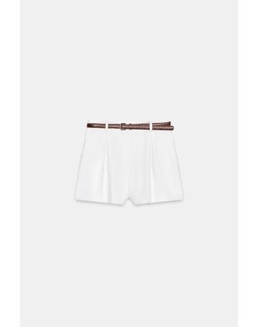 자라 벨트 다트 버뮤다 반바지 4387/472/250 WHITE