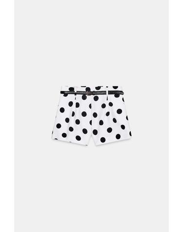 자라 도트 벨트 다트 버뮤다 반바지 4387/472/064 BLACK / WHITE
