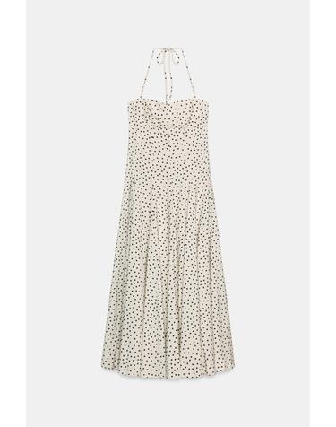 자라 도트 미디 홀터넥 원피스 4772/354/064 BLACK / WHITE