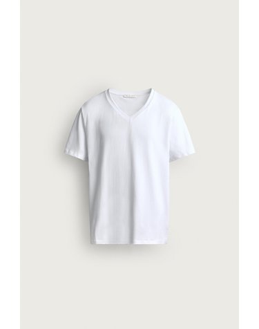 자라 슬림핏 브이넥 반팔 티셔츠 5584/402/250 WHITE