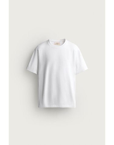 자라 헤비 코튼 레귤러핏 반팔 티셔츠 0761/323/250 WHITE