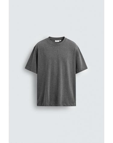 자라 헤비웨이트 코튼 베이직 반팔 티셔츠 0761/323/812 GREY MARL