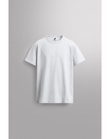 자라 헤비 코튼 릴랙스핏 반팔 티셔츠 8054/326/803 GREY MARL