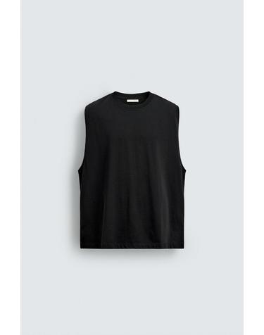 자라 페이드 릴렉스핏 블랙 민소매 티셔츠 0722/460/800 BLACK
