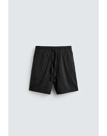 자라 지오메트릭 자카드 밴딩 반바지 1450/401/800 BLACK