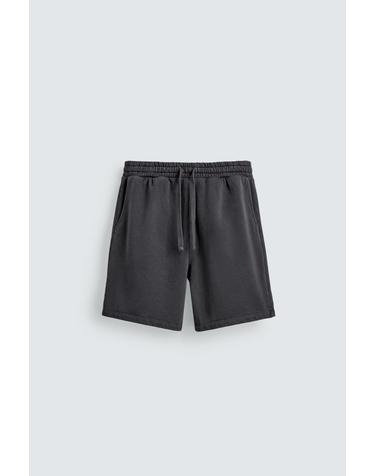 자라 워시드 코튼 베이직 조거 버뮤다 쇼츠 6462/411/898 DARK ANTHRACITE
