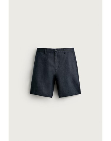 자라 린넨 레귤러핏 버뮤다 반바지 1957/121/401 NAVY BLUE