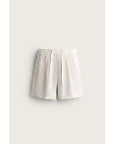자라 린넨 릴렉스핏 버뮤다 반바지 5070/903/250 WHITE