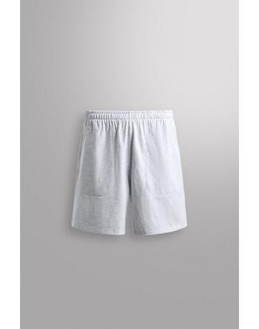 자라 릴랙스핏 코튼 9인치 조거 쇼츠 8054/328/803 GREY MARL