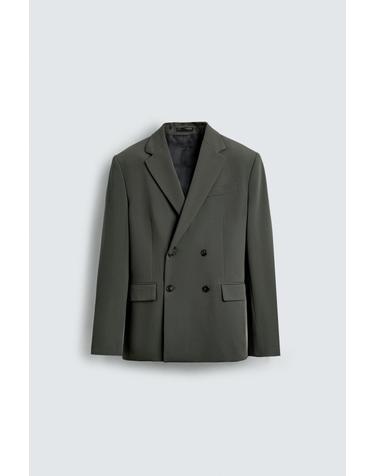 자라 더블브레스트 비스코스 수트 블레이저 4457/232/500 GREEN