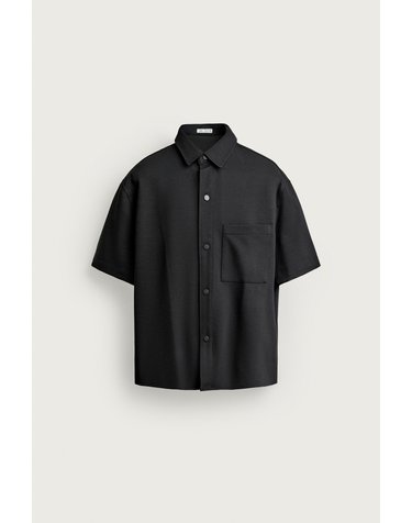자라 논아이론 컴포트 반팔 오버셔츠 7484/893/800 BLACK