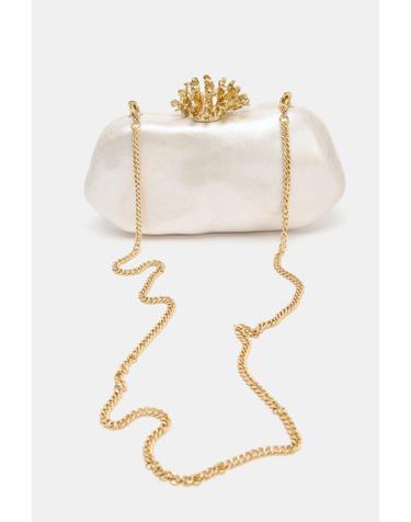 자라 메탈 디테일 체인 스트랩 클러치백 6816/710/850 WHITE