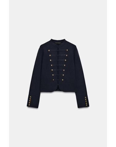 자라 골드 버튼 니트 재킷 5536/064/401 NAVY BLUE