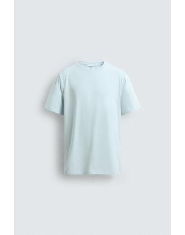 자라 슬림핏 코튼 라운드넥 반팔 티셔츠 5584/401/437 LIGHT SKY BLUE