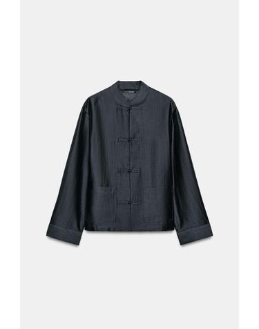 자라 파이어맨 클래스프 새틴 셔츠 4786/166/401 NAVY BLUE