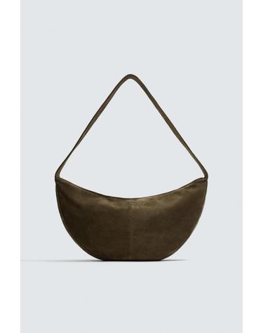 자라 스웨이드 가죽 베이직 숄더백 3503/720/032 KHAKI GREEN