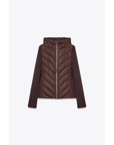 자라 테크니컬 배색 패딩 하이넥 재킷 8073/523/700 BROWN