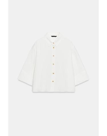 자라 와이드 슬리브 반팔 셔츠 8372/231/250 WHITE