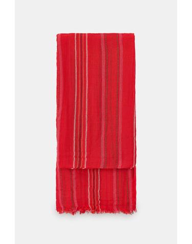 자라 린넨 블렌드 스트라이프 스카프 9967/200/600 RED