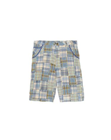 자라 패치워크 체크 버뮤다 반바지 0624/223/330 MULTICOLOURED