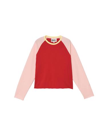자라 컬러블록 크롭 래글런 긴팔 티셔츠 4087/033/116 PINKS