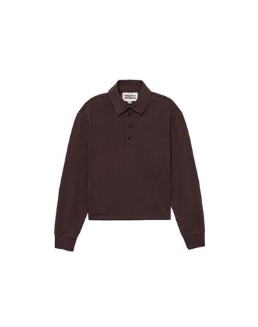 자라 크롭핏 코튼 긴팔 폴로 셔츠 4090/035/700 BROWN