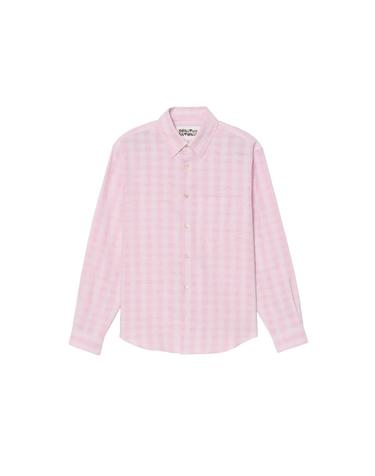 자라 코튼 린넨 체크 릴렉스핏 긴팔 셔츠 4706/214/621 PASTEL PINK