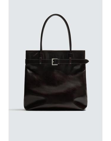 자라 레더 벨트 토트백 3355/720/700 BROWN