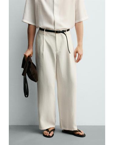 자라 플리츠 릴렉스핏 팬츠 4512/653/251 OYSTER-WHITE