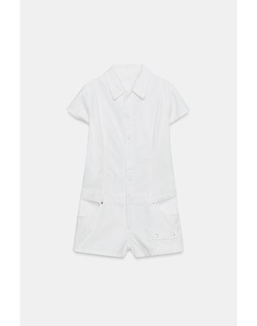 자라 포켓 디테일 반팔 점프수트 0699/080/250 WHITE