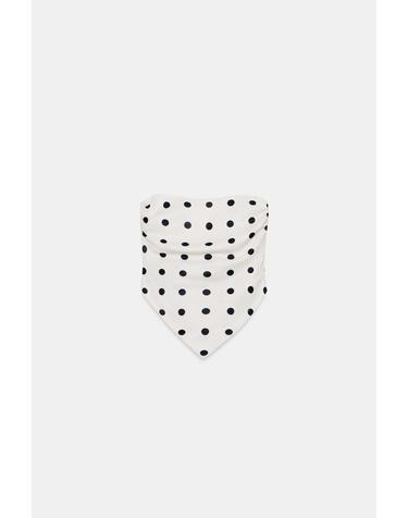 자라 폴카도트 새틴 오프숄더 탑 7752/051/064 BLACK / WHITE