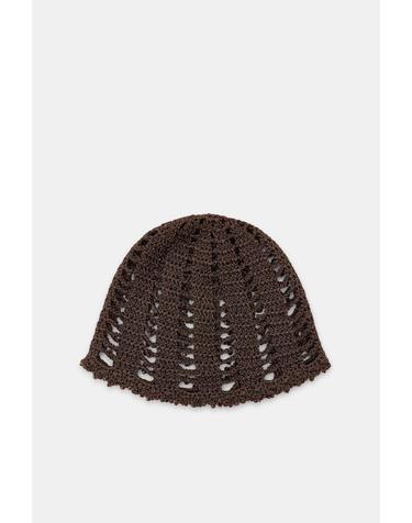 자라 크로셰 오픈워크 비즈 스컬캡 비니 1023/215/700 BROWN