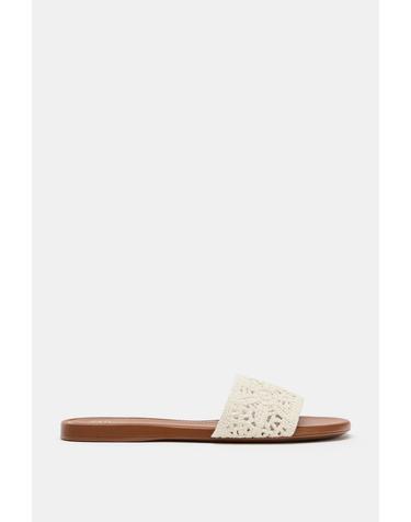 자라 크로셰 슬라이드 플랫 샌들 3657/710/111 LIGHT BEIGE