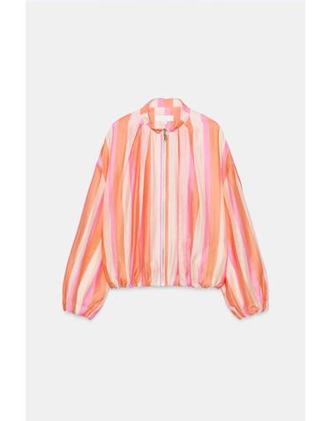 자라 스트라이프 하이넥 집업 봄버 자켓 7782/343/330 MULTICOLOURED