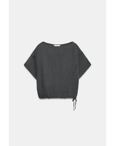 자라 밑단 조절 반팔 케이프 셔츠 8338/709/807 ANTHRACITE GREY