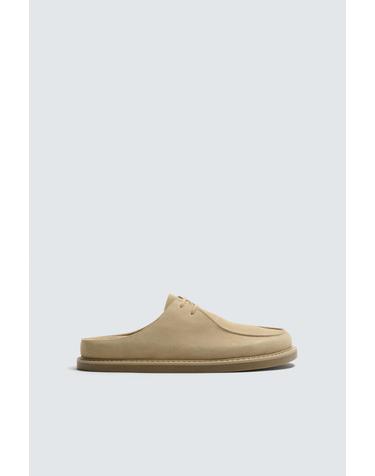 자라 레더 스웨이드 클로그 슬리퍼 2759/620/102 BEIGE