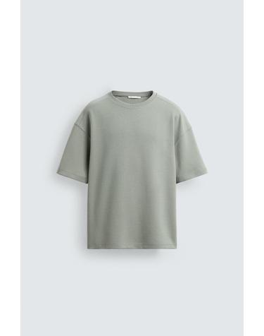 자라 릴렉스핏 인터록 반팔 티셔츠 0761/490/519 WASHED GREEN