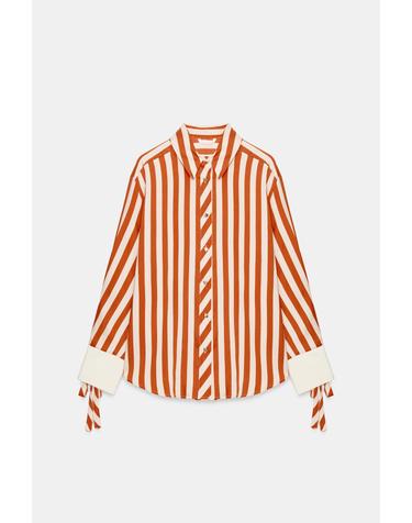 자라 스트라이프 리본 긴팔 셔츠 5029/256/048 WHITE-ORANGE