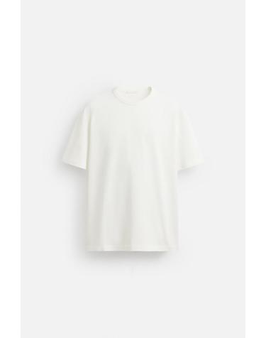 자라 헤비웨이트 립 컴팩트 코튼 반팔 티셔츠 4087/300/251 OYSTER-WHITE